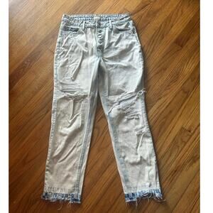 Altar'd State Vervet Cropped Distressed Denim Jeans